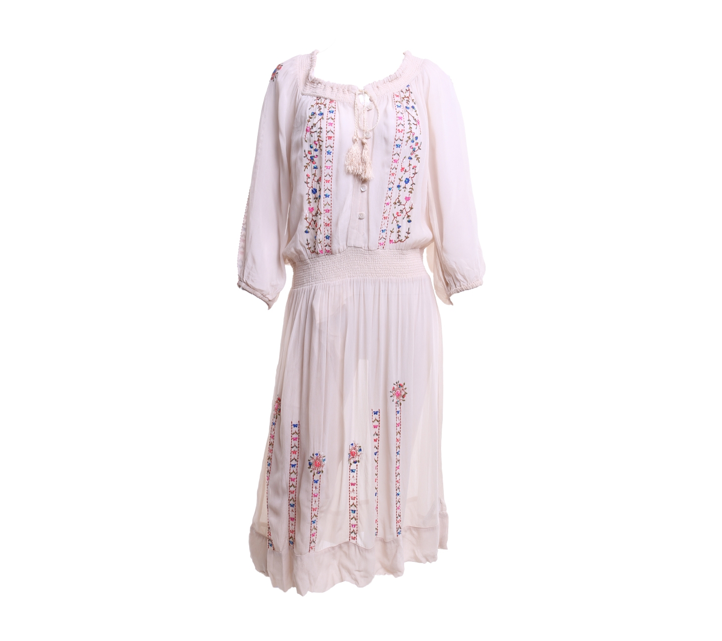 Monsoon Cream Floral Midi Dress