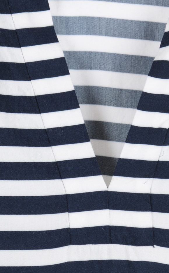 White and Blue Striped Blouse