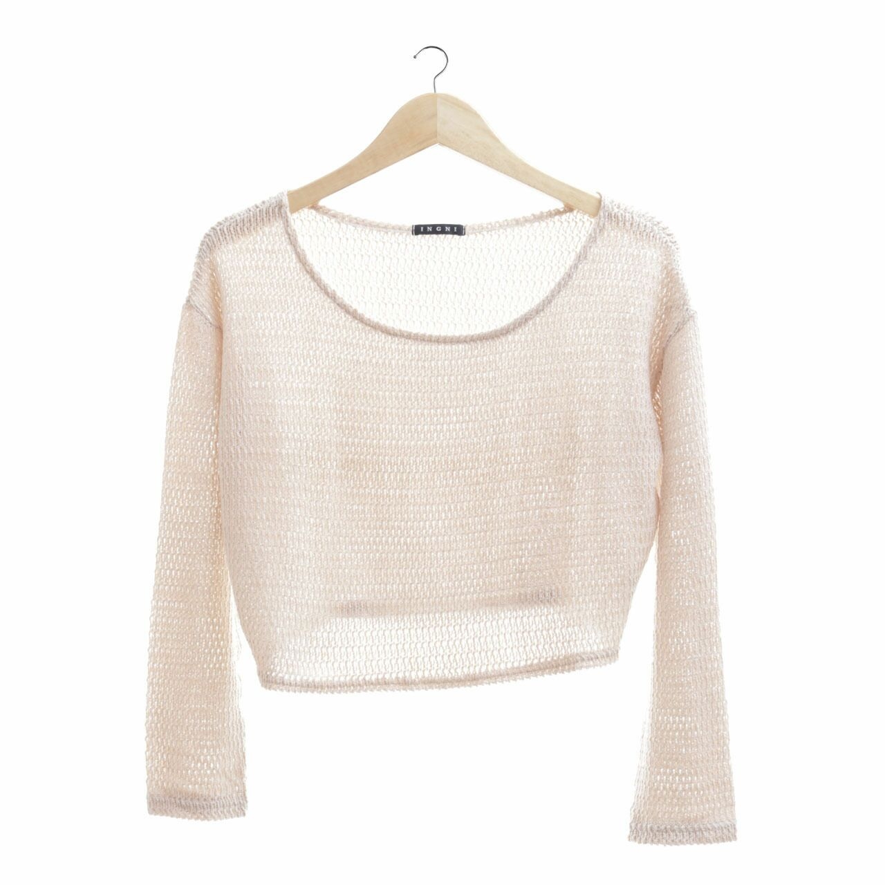 Ingni Beige Knit Perforated Blouse