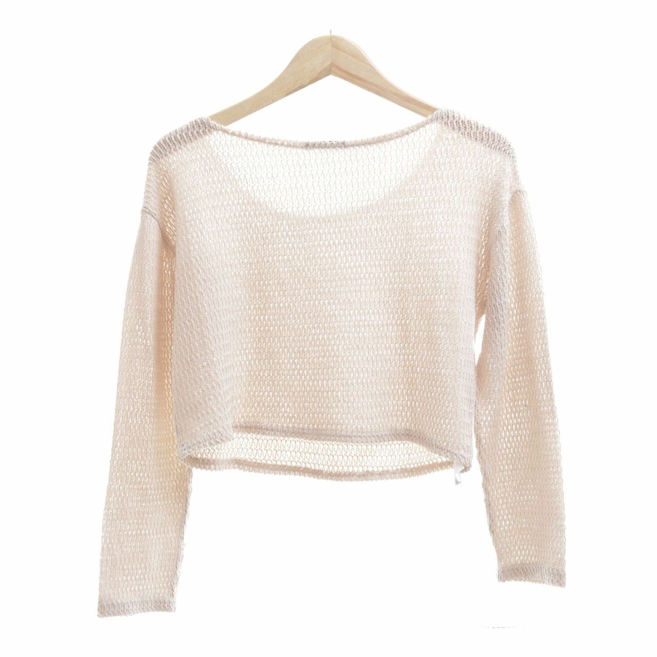 Ingni Beige Knit Perforated Blouse