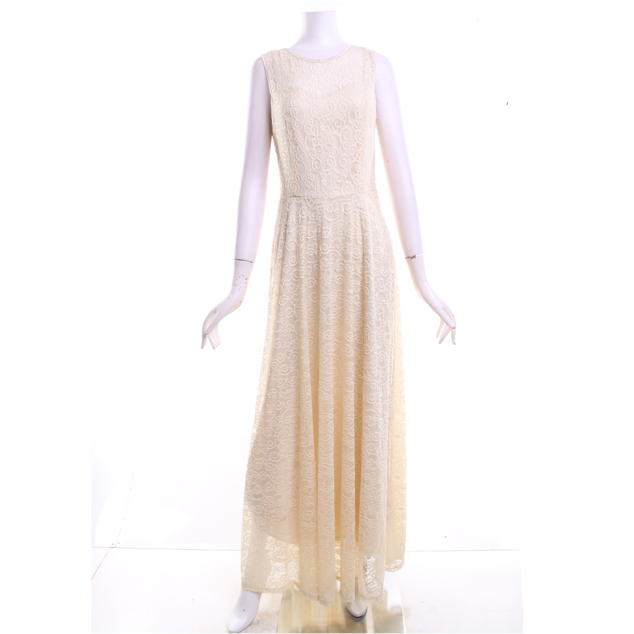 Solemio Cream Long Dress