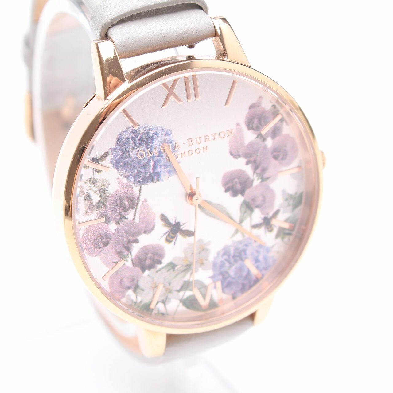 Olivia Burton Parlour Bee Blooms Grey and Rose Gold Watch
