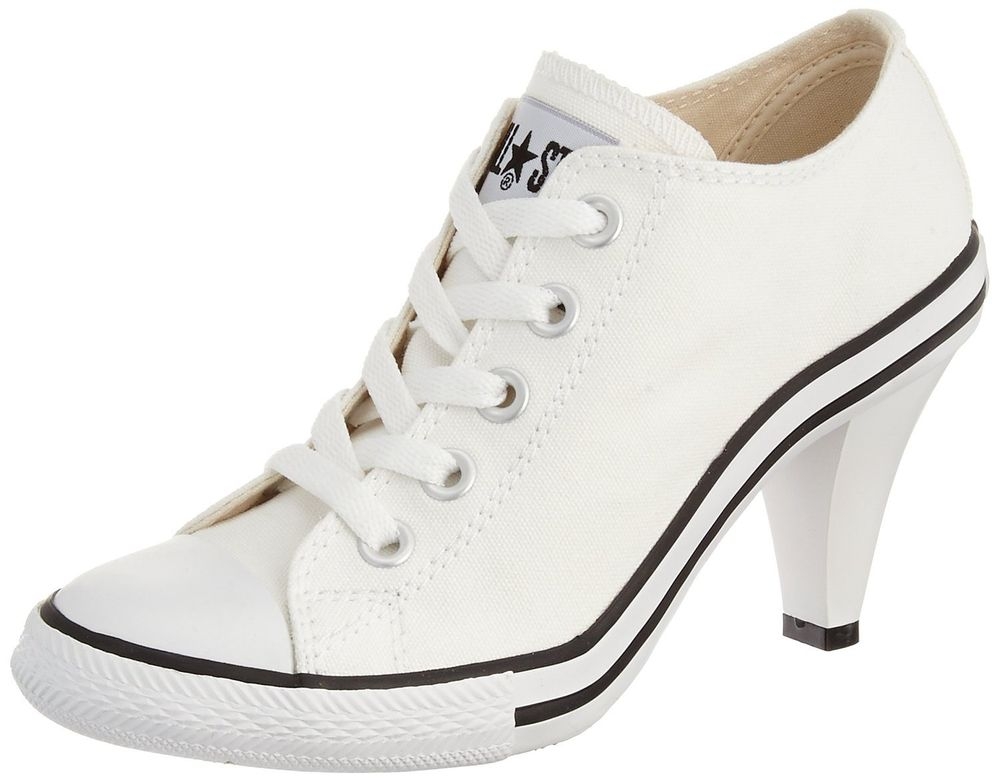 Converse All Star White Heel Sneakers