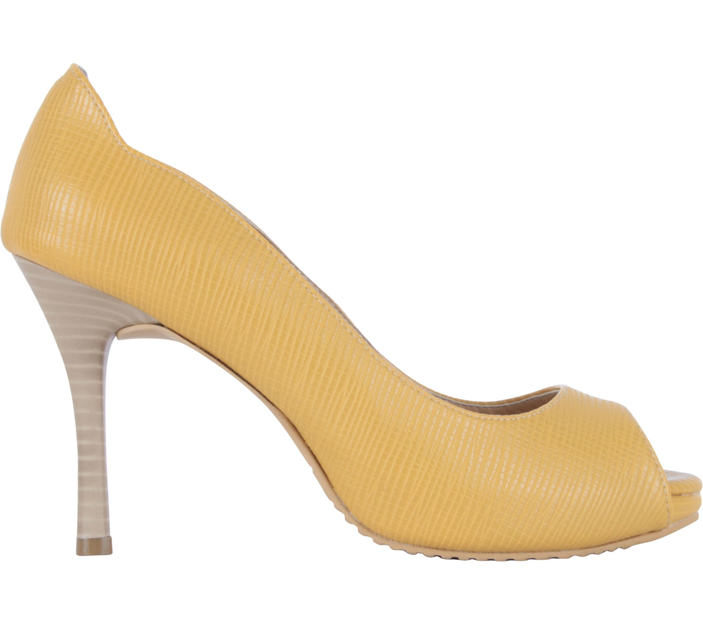 Heatwave Yellow Kunza Peep Toe Heels