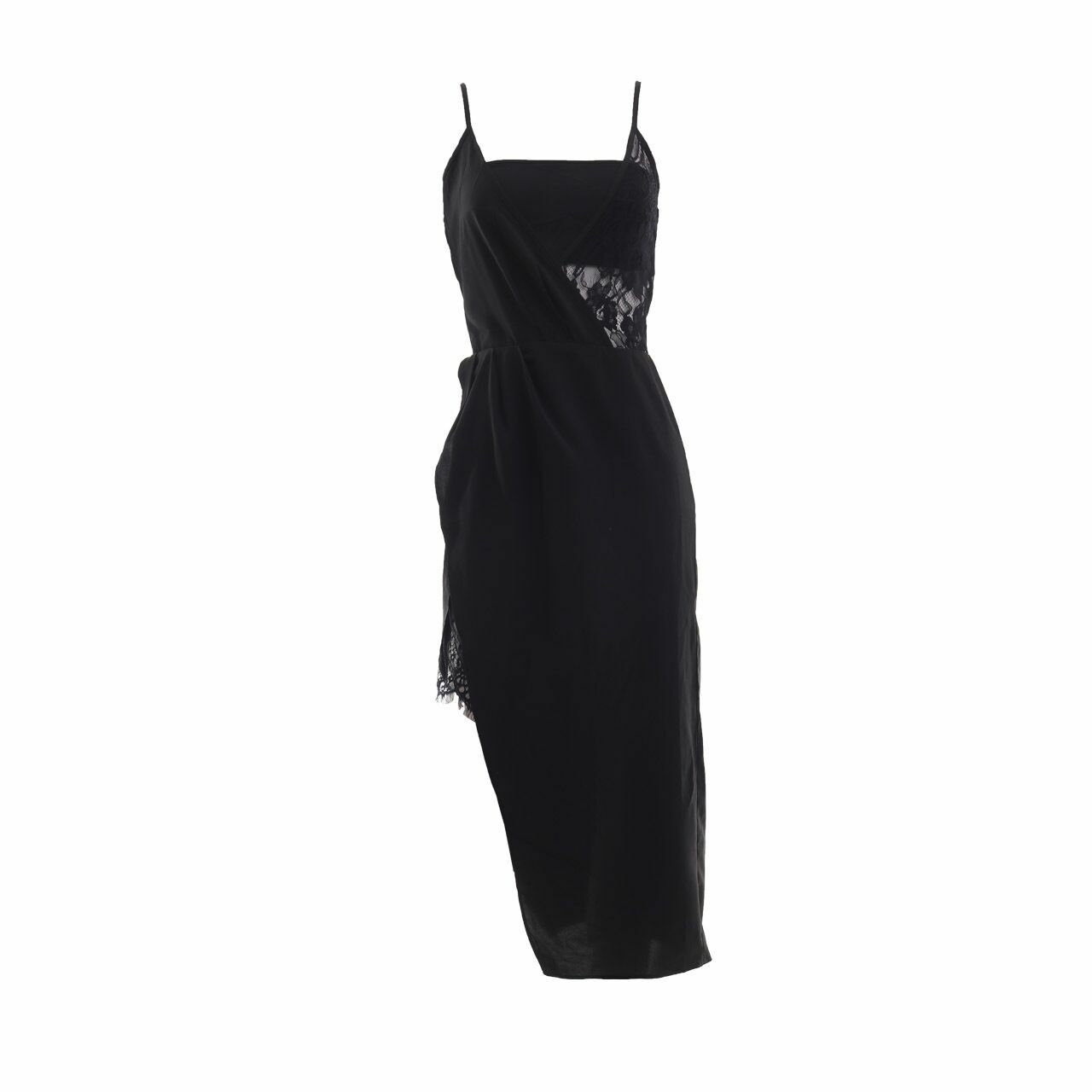 Runaway Black Hi-Lo Slit Mini Dress