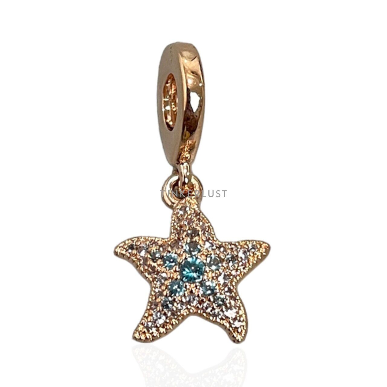 Pandora Rose Gold Sparkling Starfish Dangle Charm Jewelry