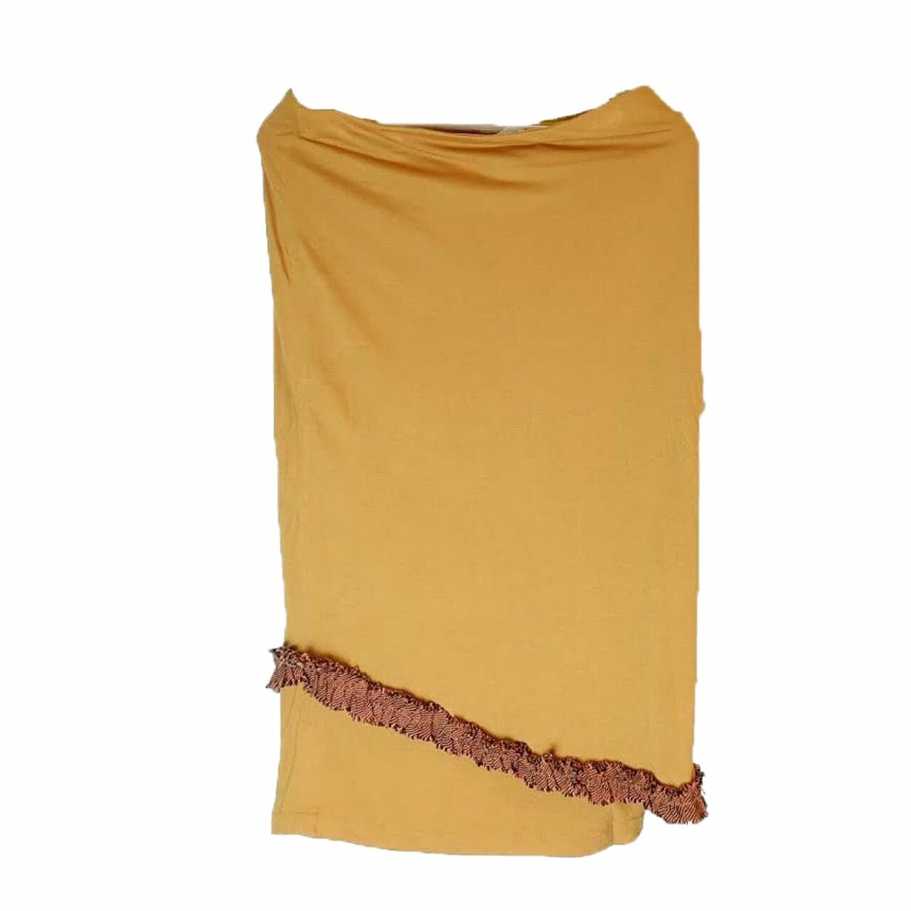 Torajamelo Mustard Stripes Midi Skirt