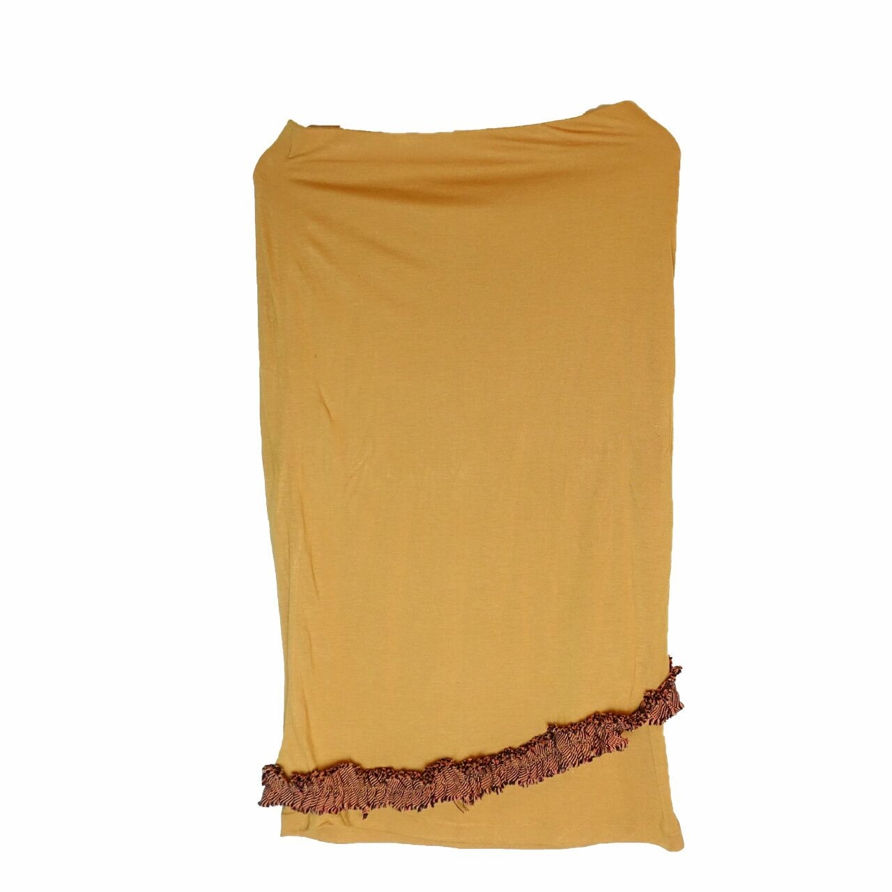 Torajamelo Mustard Stripes Midi Skirt