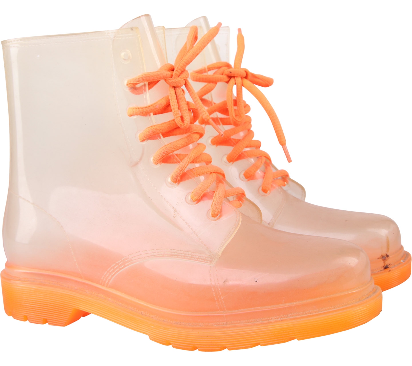 PVC Transparent And Orange Toddler Boots