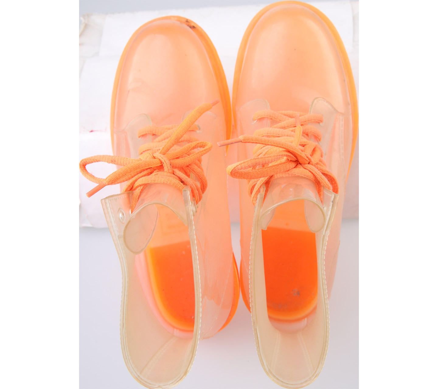 PVC Transparent And Orange Toddler Boots