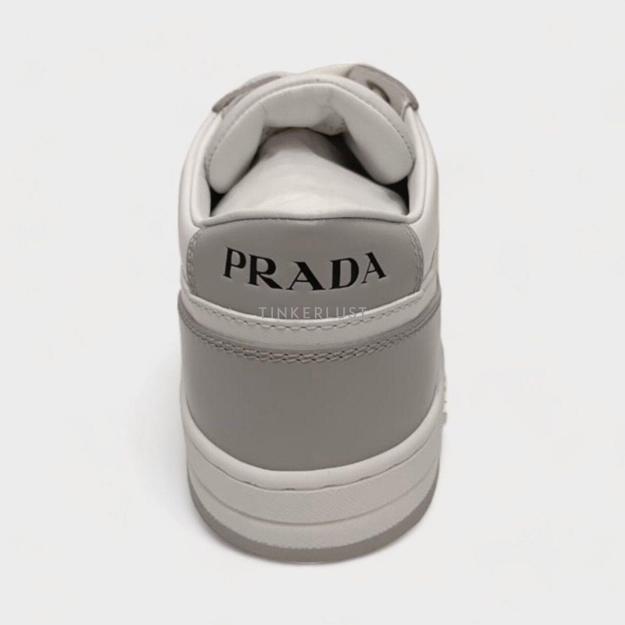 Prada Downtown Perforated White & Grey Sneakers 