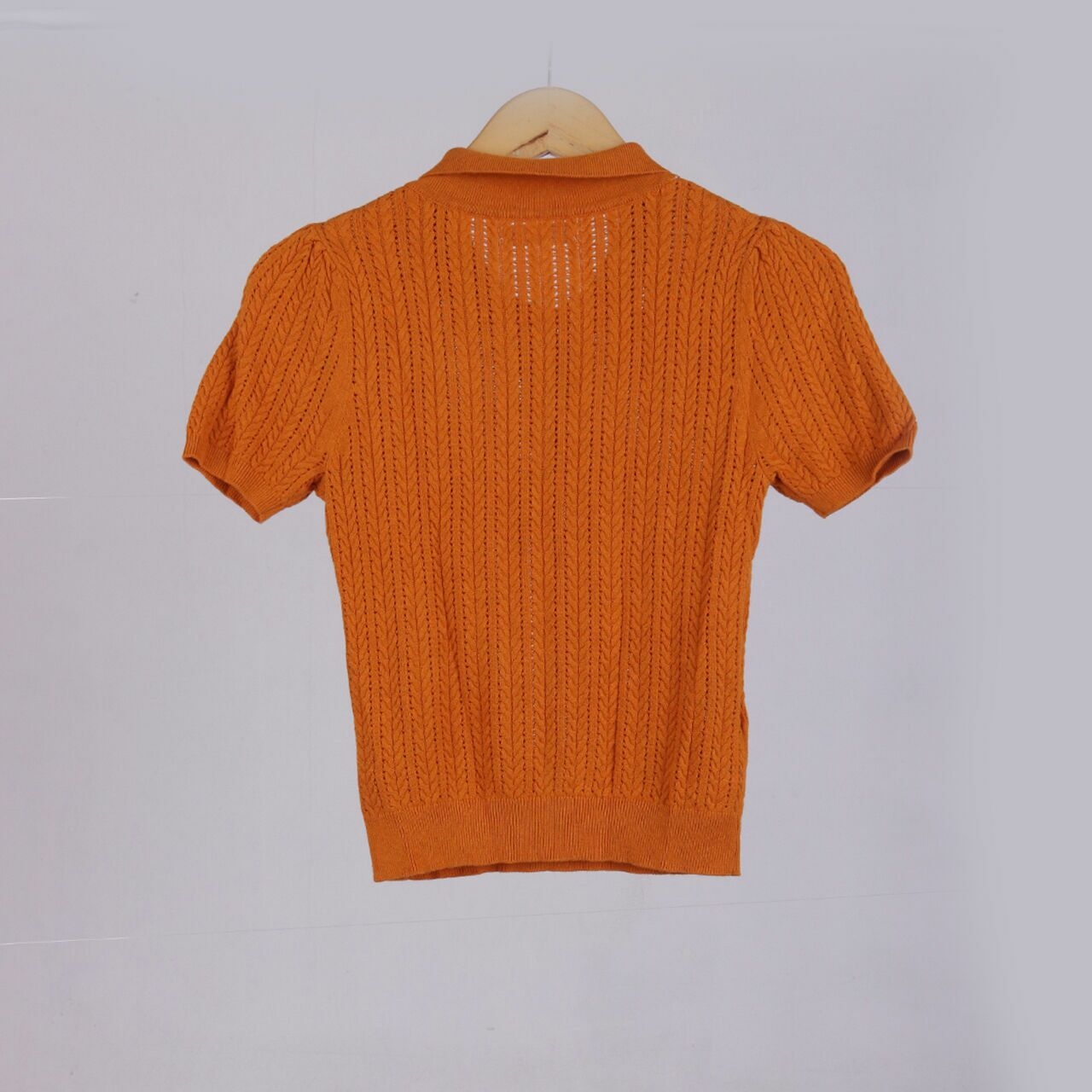 Mango Orange Knit Blouse