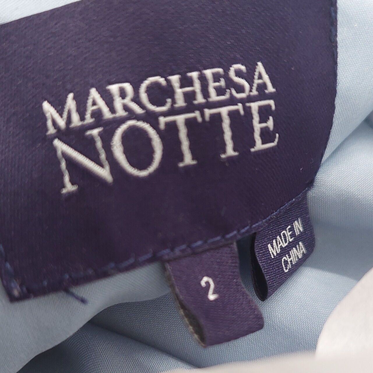 Marchesa Notte Sea Blue Long Dress