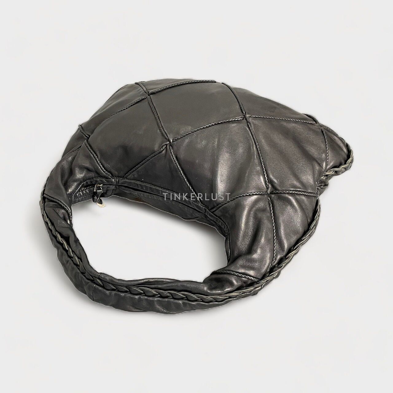 Bottega Veneta Intrecciato Black Leather Hobo Bag