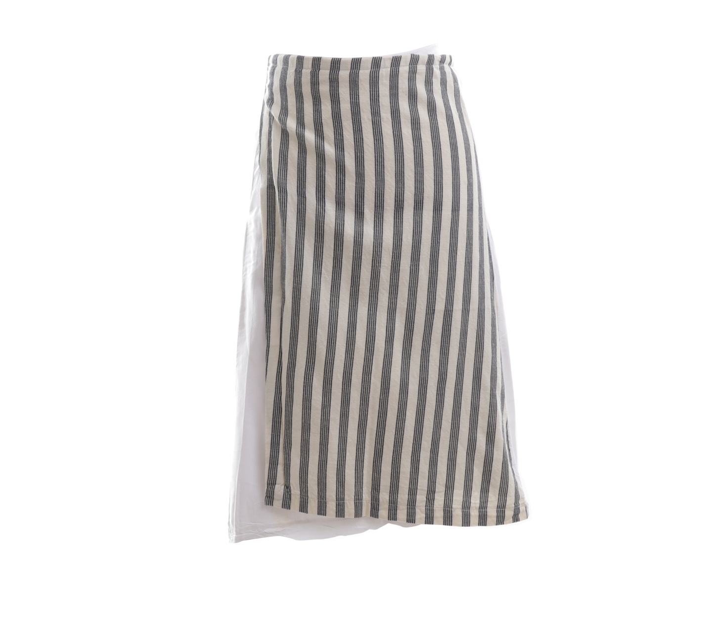 Adzani White Striped Wrap Mini Skirt