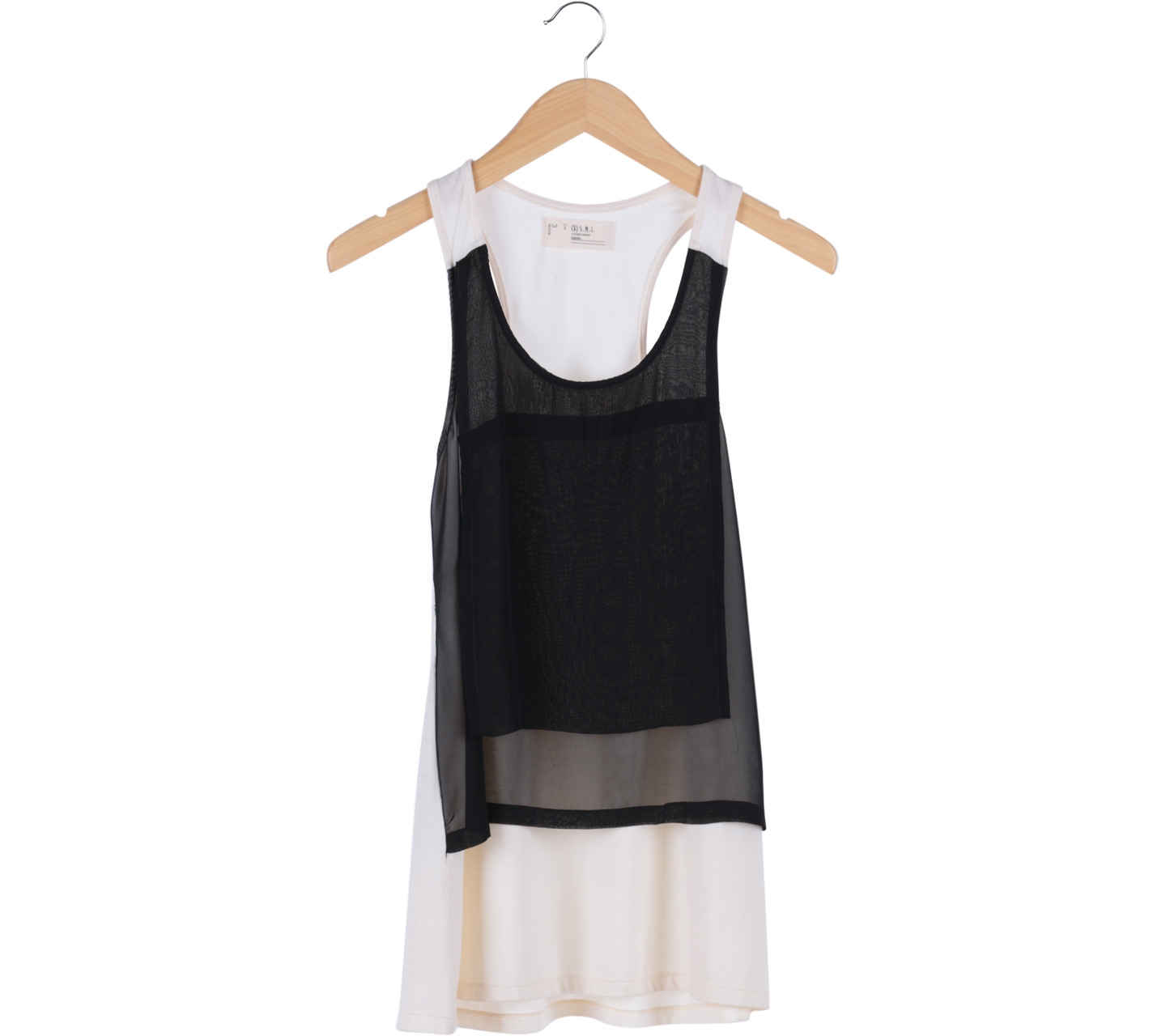 (X)SML Black And White Sleeveless Sheer Mini Dress
