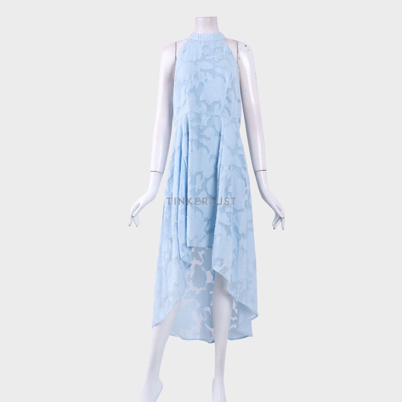 Preen & Proper Light Blue Asymetric Midi Dress