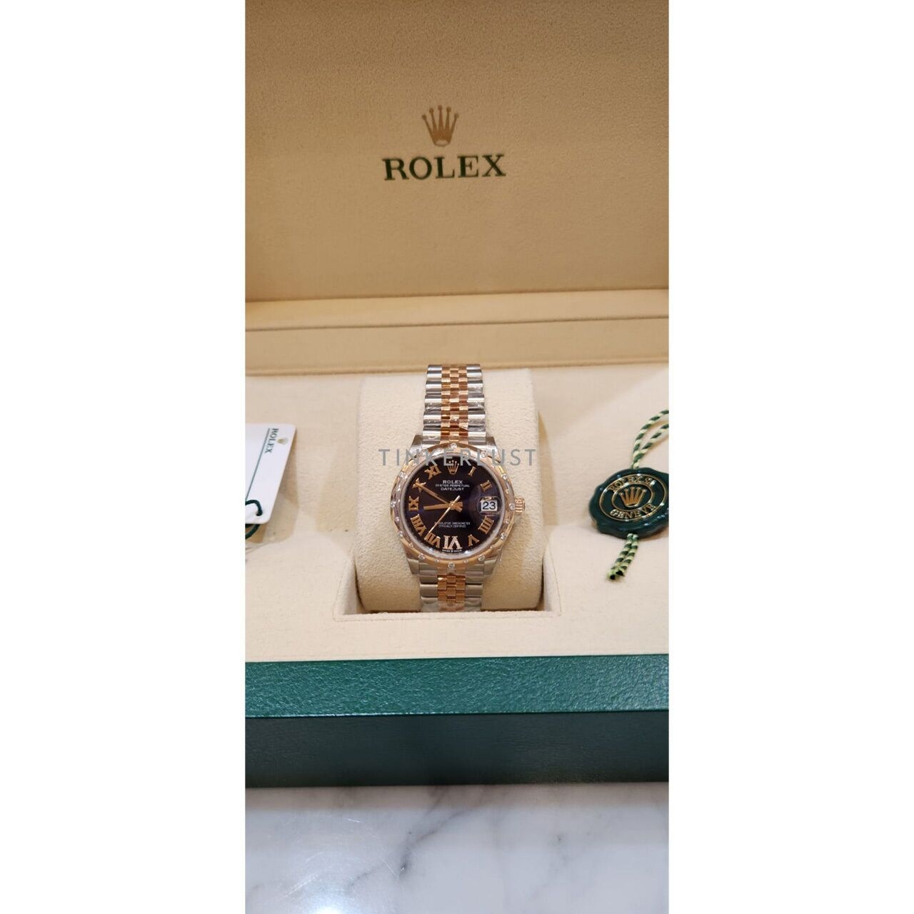 Rolex Dj 41MM Choco Ten Diamond Dial Watch