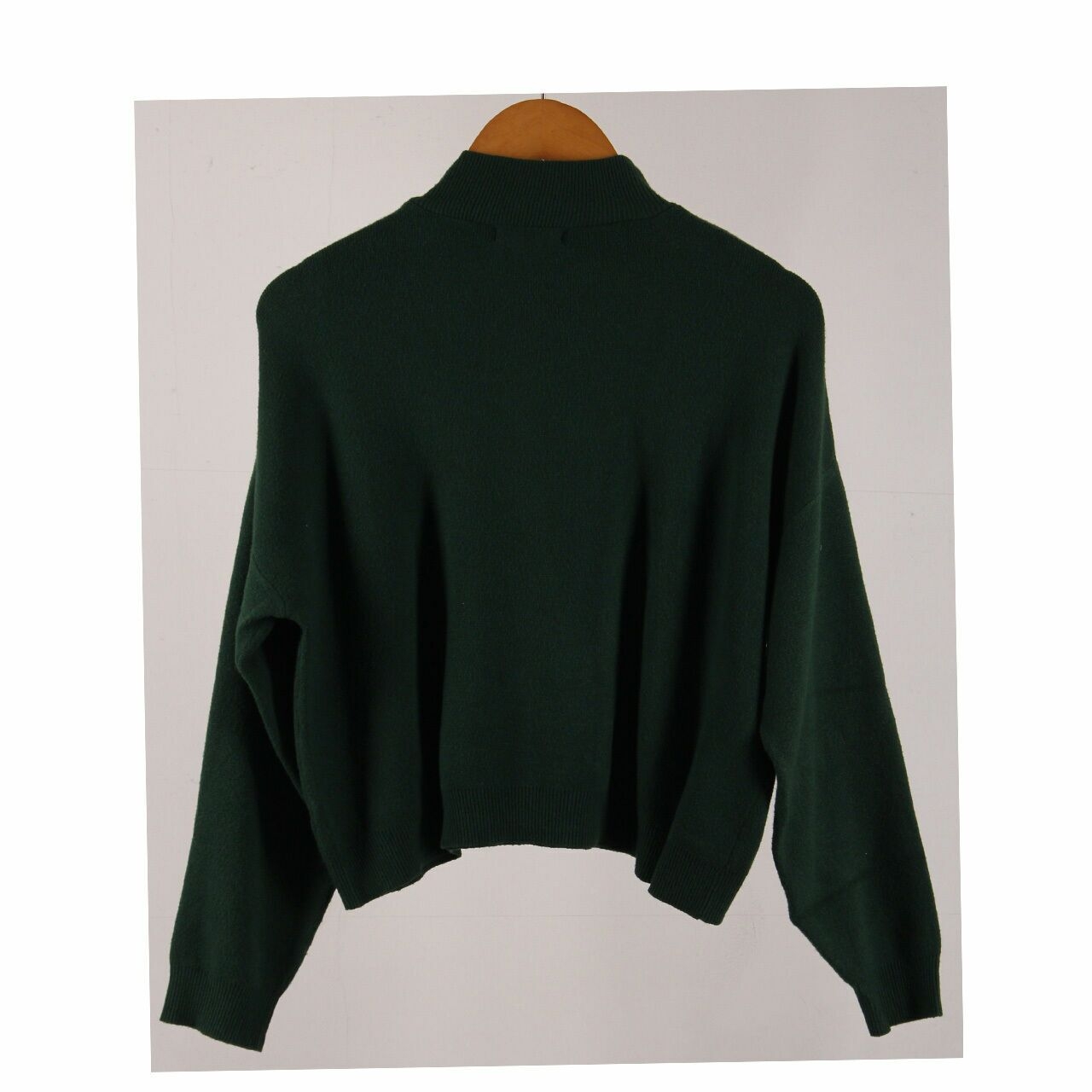 Stradivarius Green Half Zip Sweater