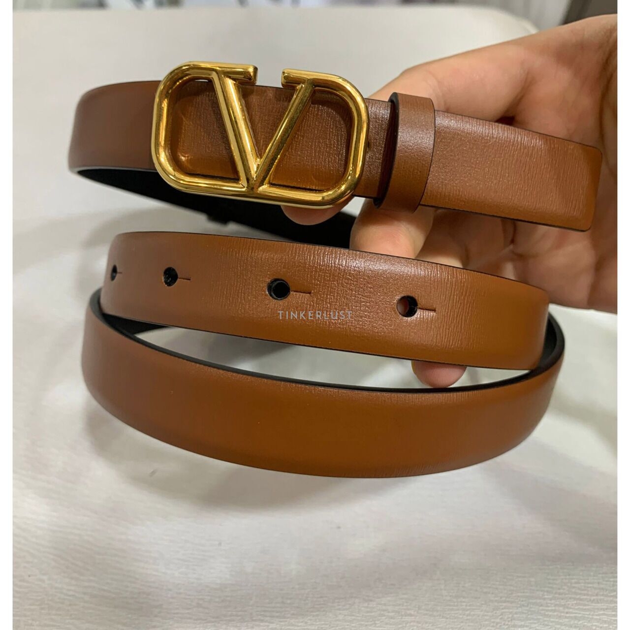 Valentino Revesible Brown & Black GHW Belt