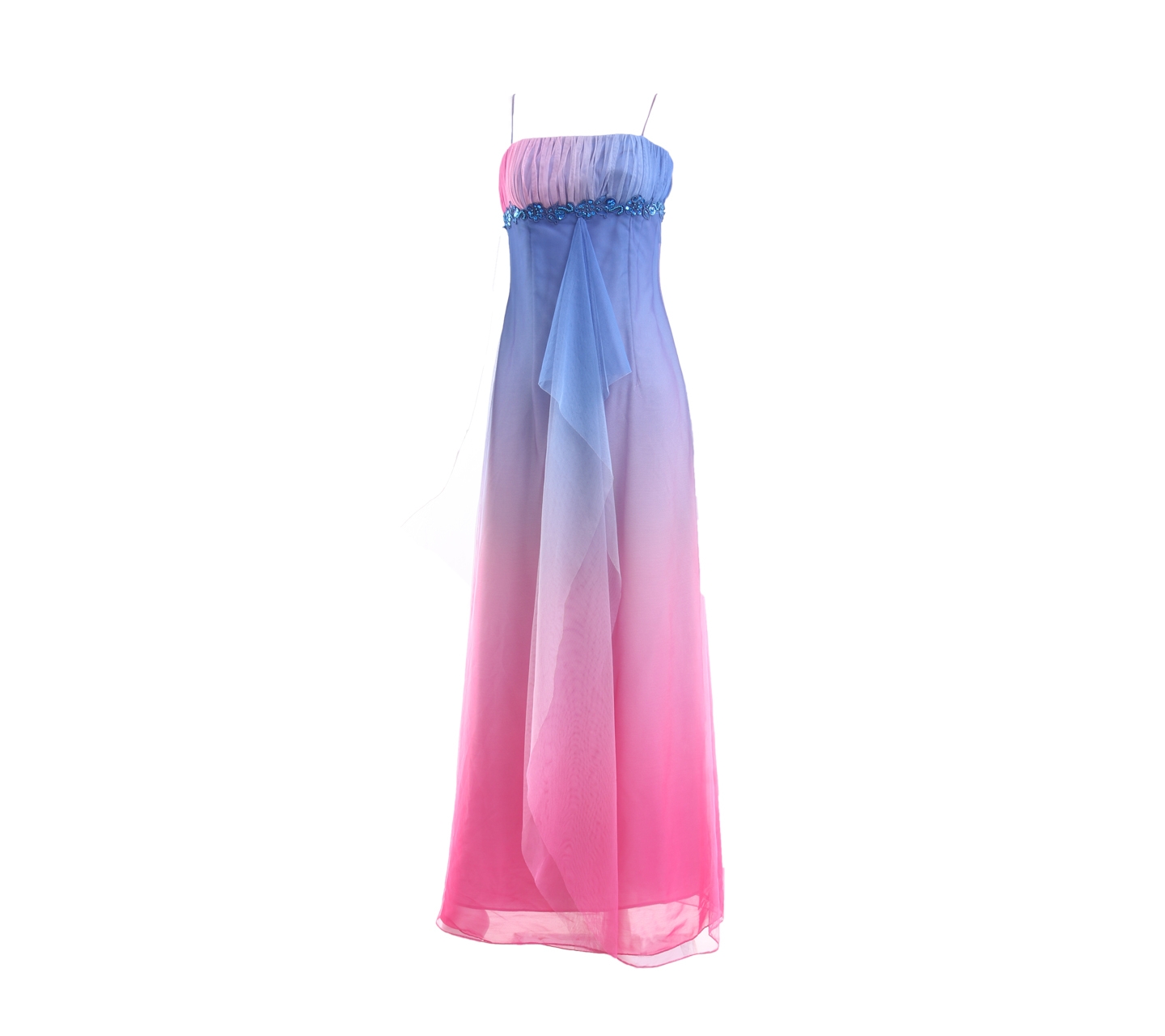 Eddy P. Chandra Dark Blue And Dark Pink Long Dress
