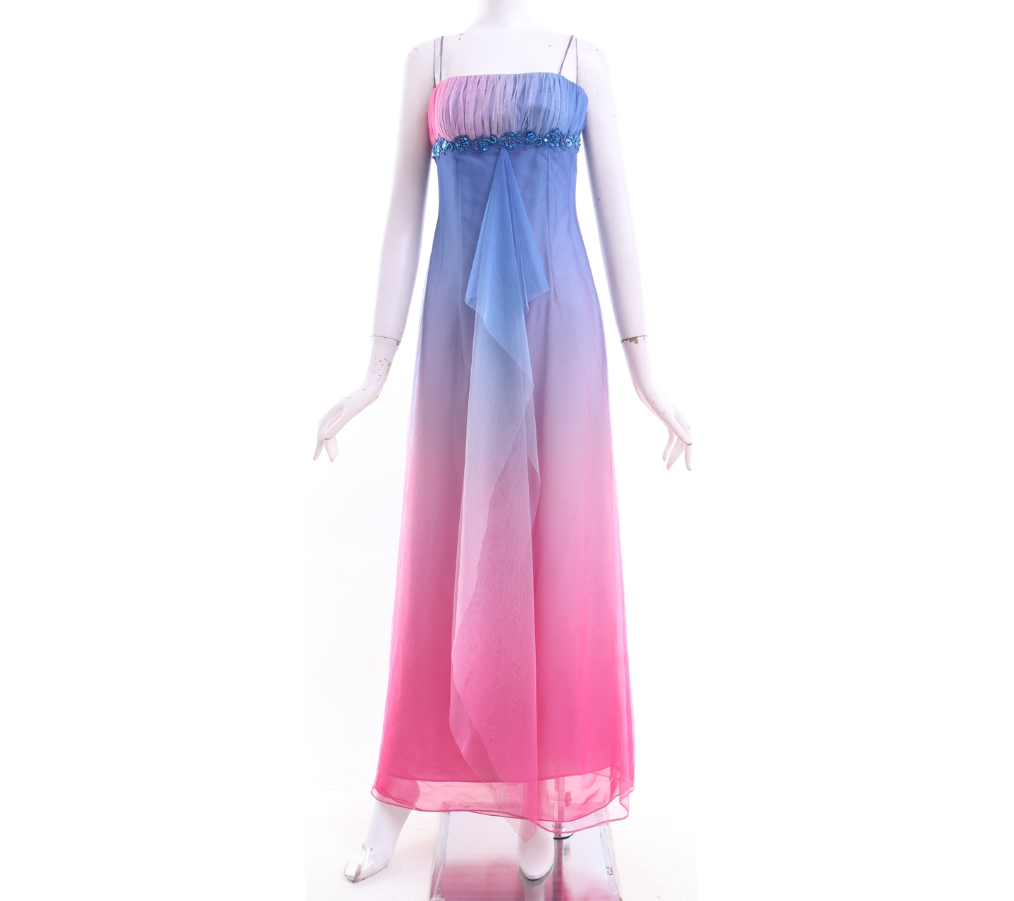 Eddy P. Chandra Dark Blue And Dark Pink Long Dress