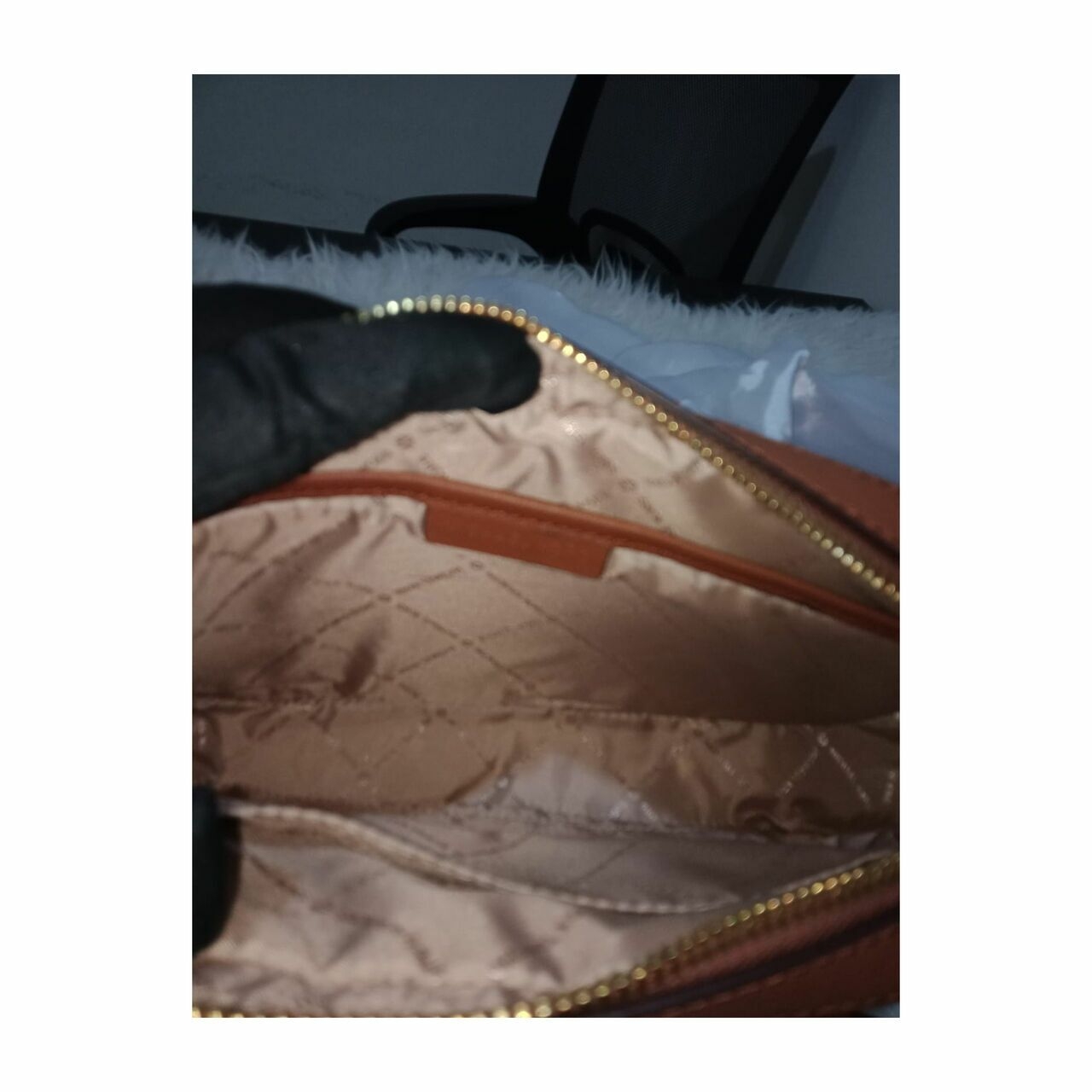 Michael Kors Jet Set Item Brown Large Zip Chain Crossbody Leather Luggage