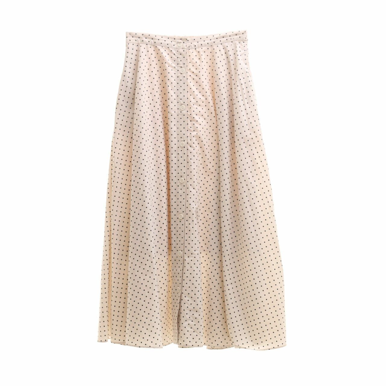 UNIQLO Cream Polka Dot Maxi Skirt