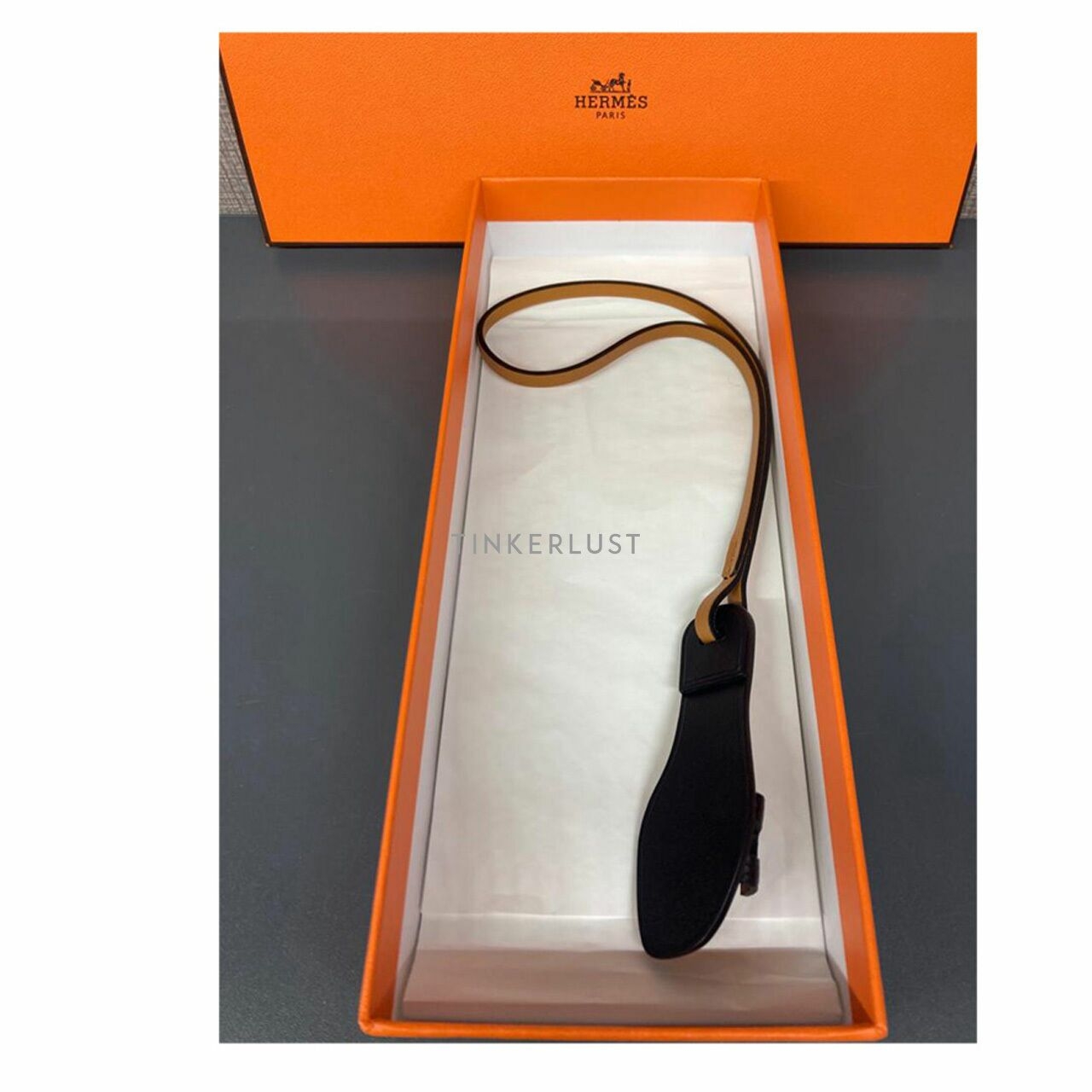 Hermes Oran Black Charm Keychain
