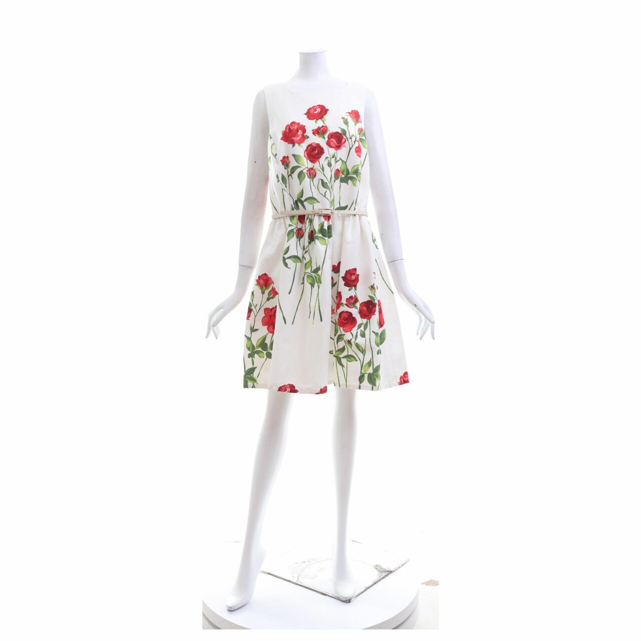 Oasis Off White Floral Midi Dress