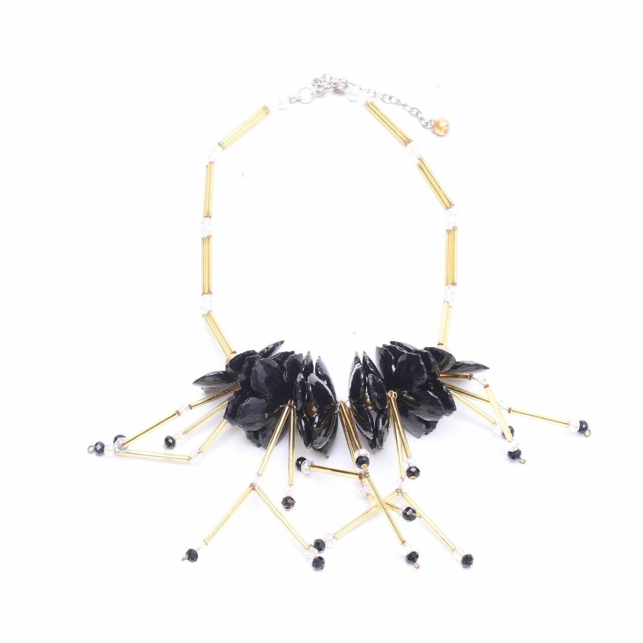 Private Collection Black & Gold Floral Necklace