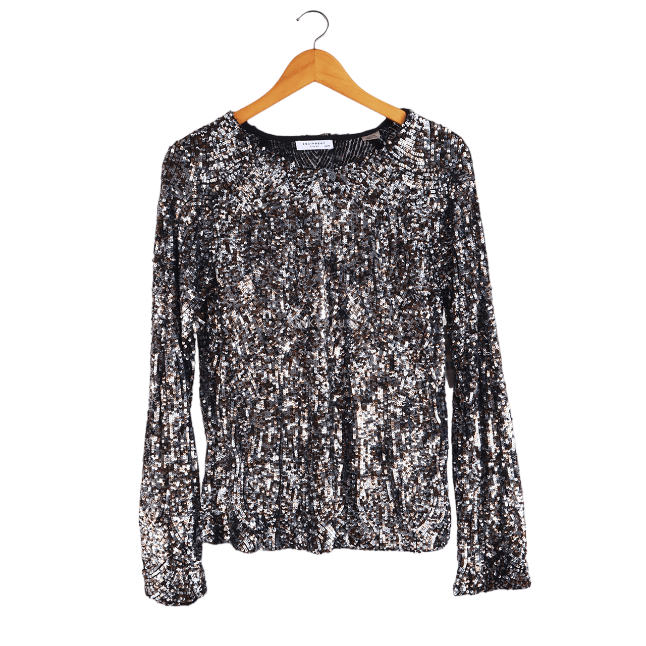 Equipment Silver Sequins Blouse