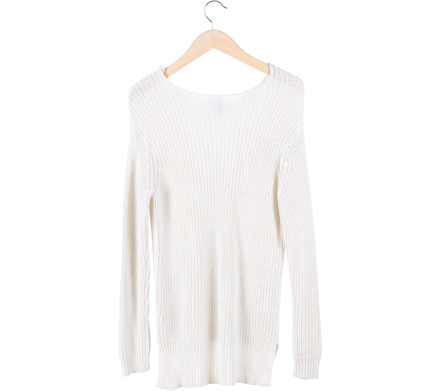 Divided Cream Long Knit Sweater