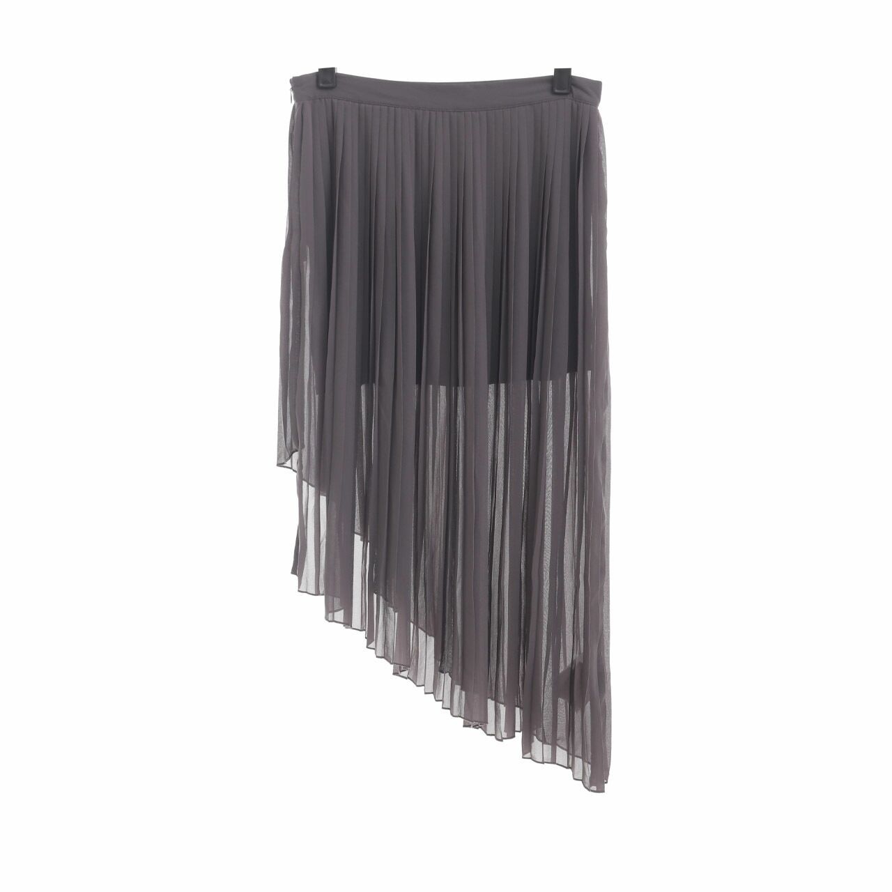 Zara Grey Pleats Midi Skirt