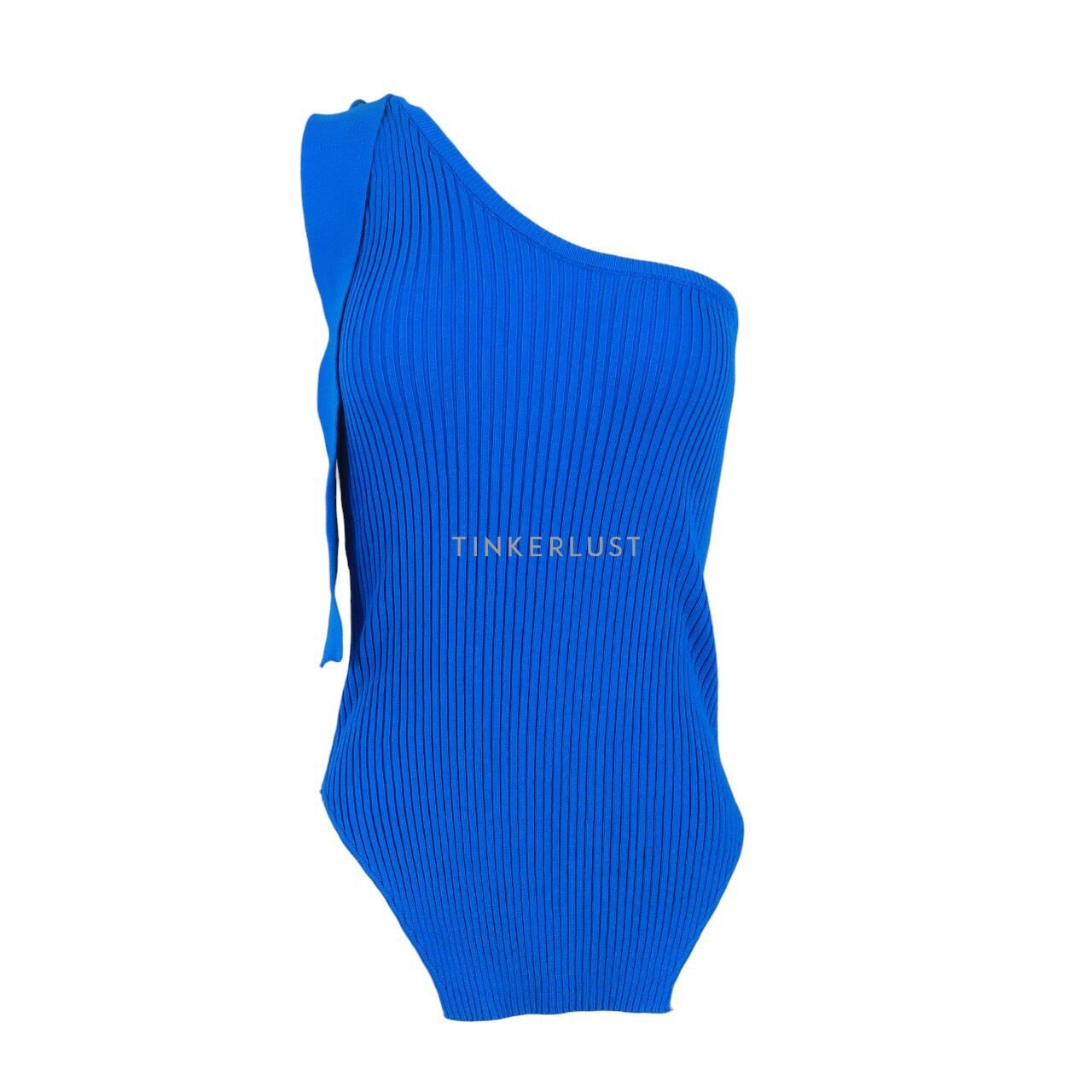 3Mongkis Blue One Shoulder Knit Sleeveless