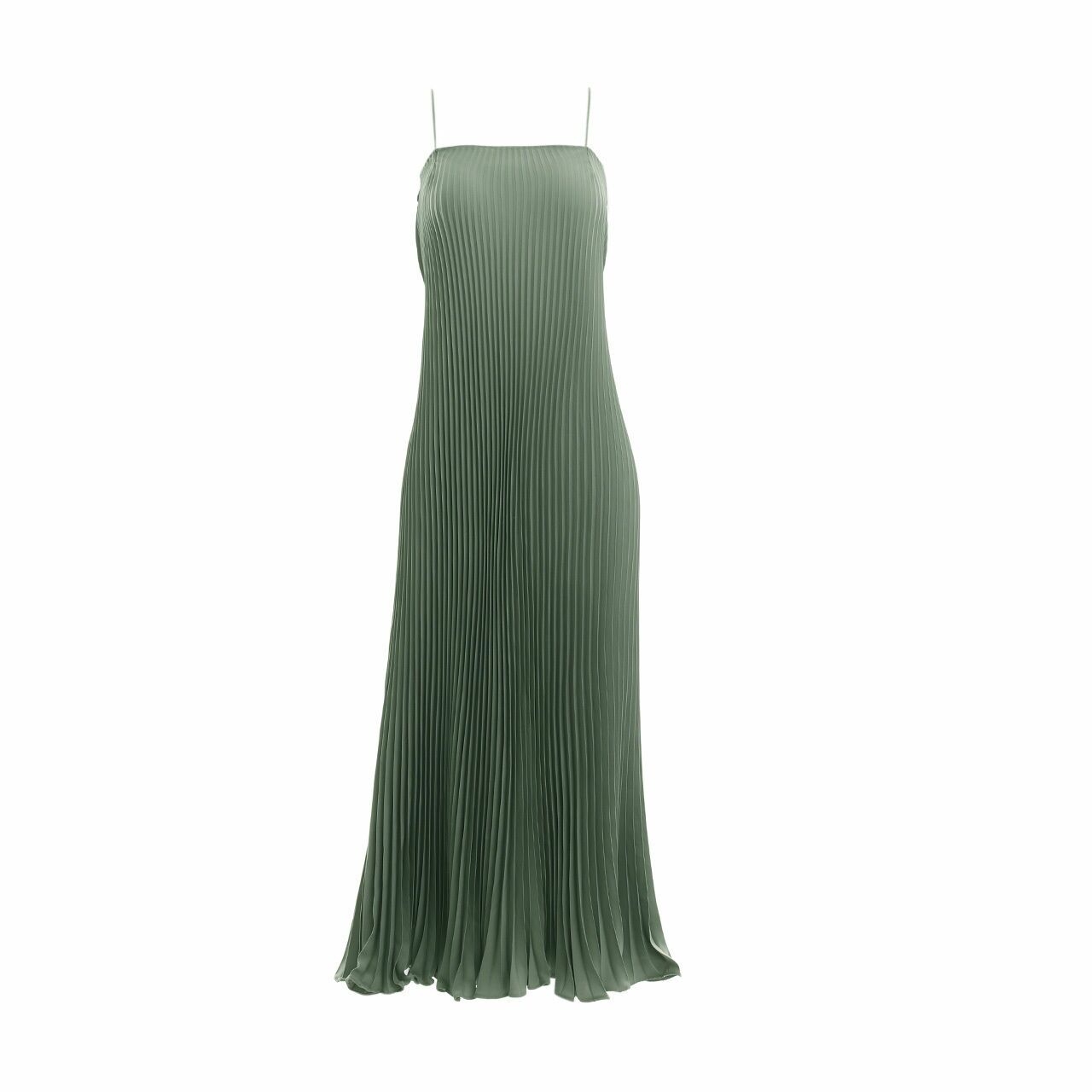 Sovi Atelier Sage Green Pleats Midi Dress	