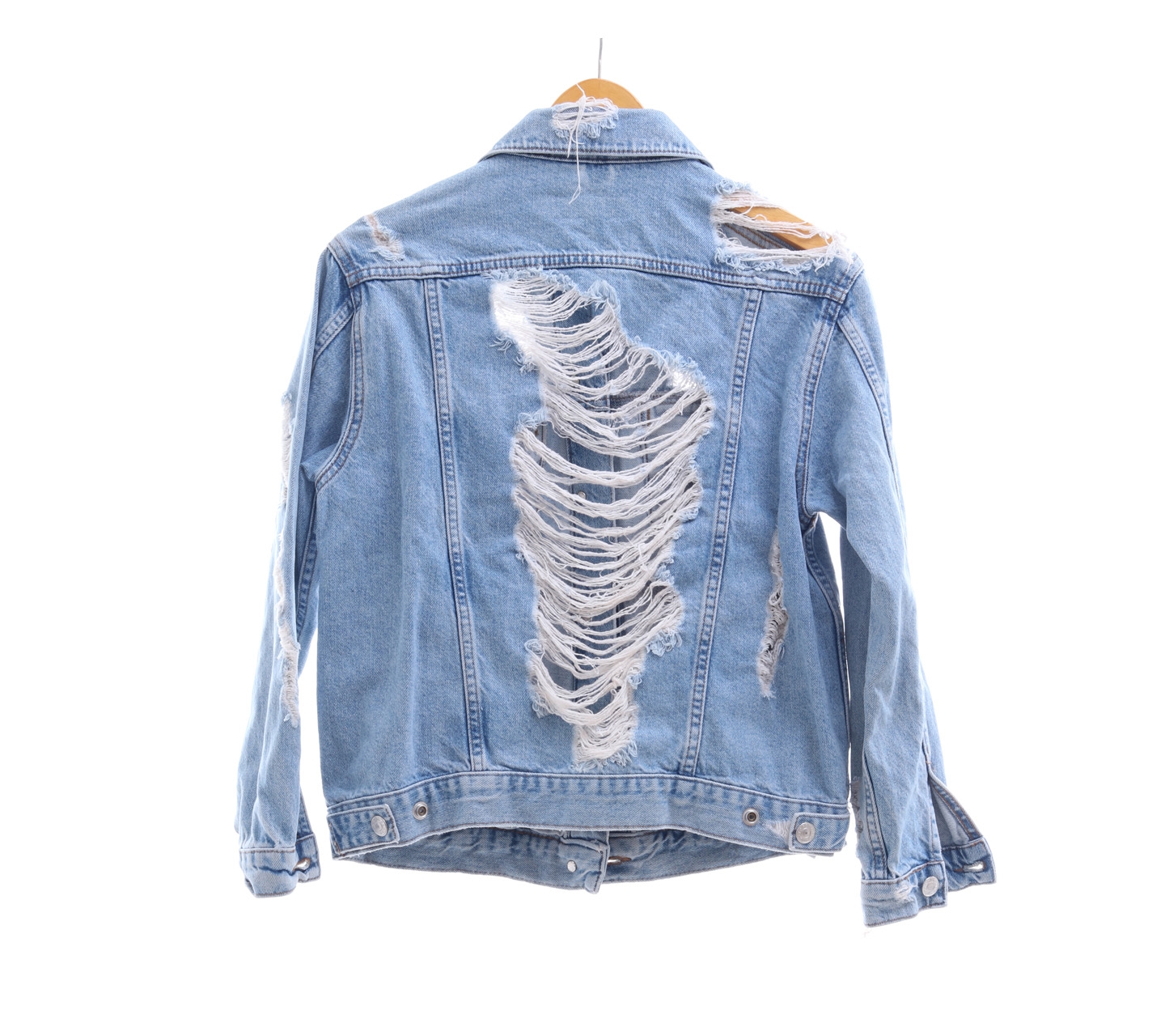 Topshop Blue Ripped Jacket