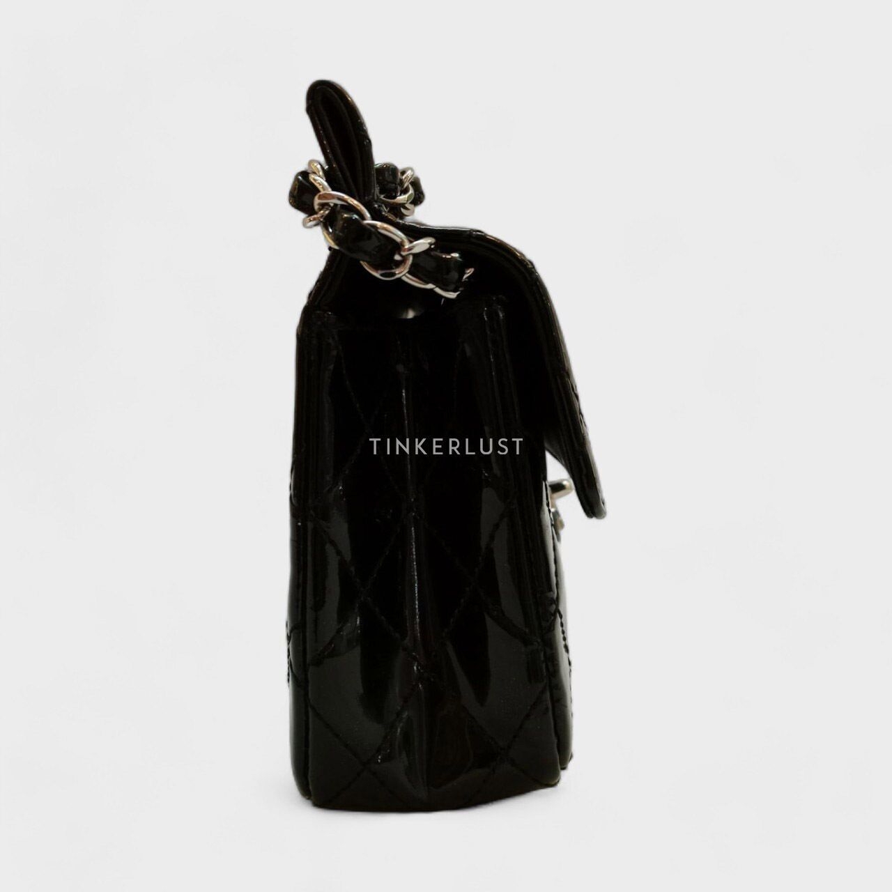 Chanel Flap Bag Black Patent Leather #10 Sling Bag