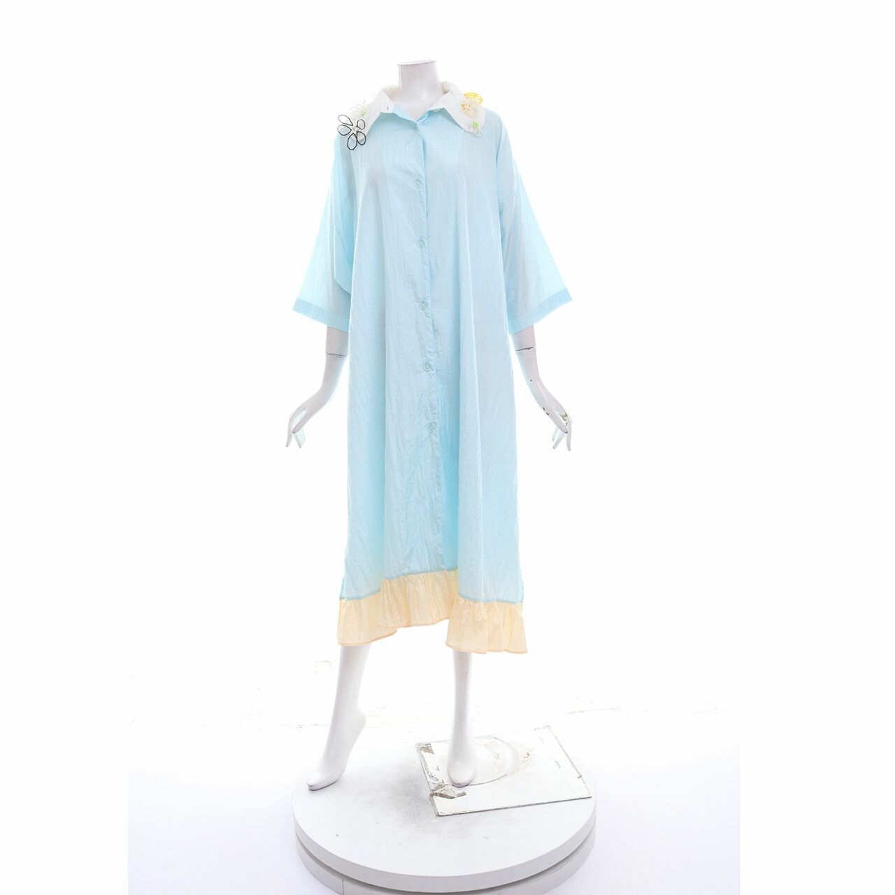 Mote Mote Light Blue Midi Shirt Dress