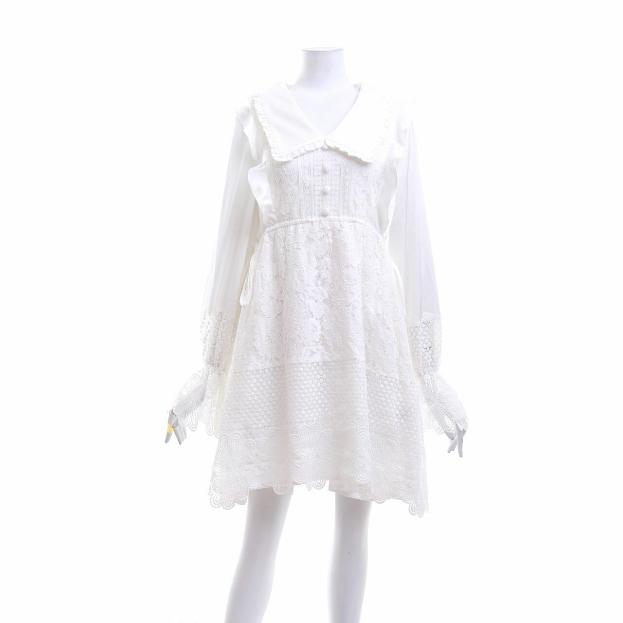 Poshture Off White Lace Mini Dress