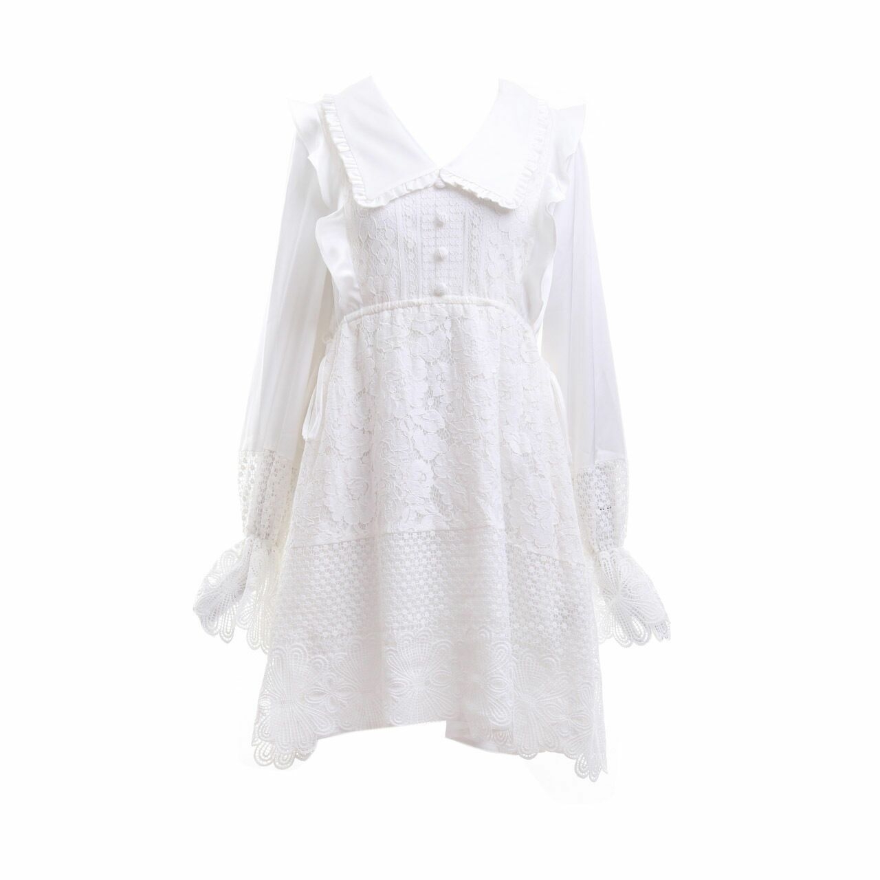 Poshture Off White Lace Mini Dress