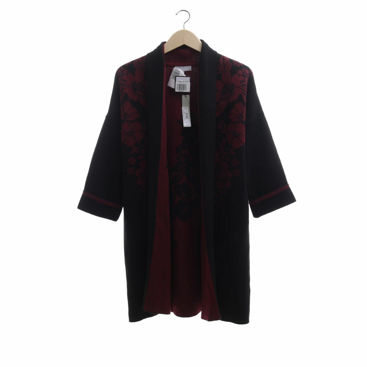 Red Herring Maroon & Black Placement Floral Outerwear