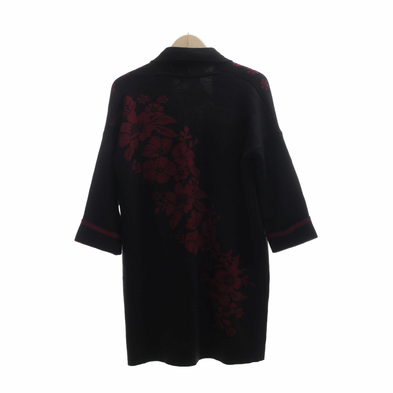 Red Herring Maroon & Black Placement Floral Outerwear