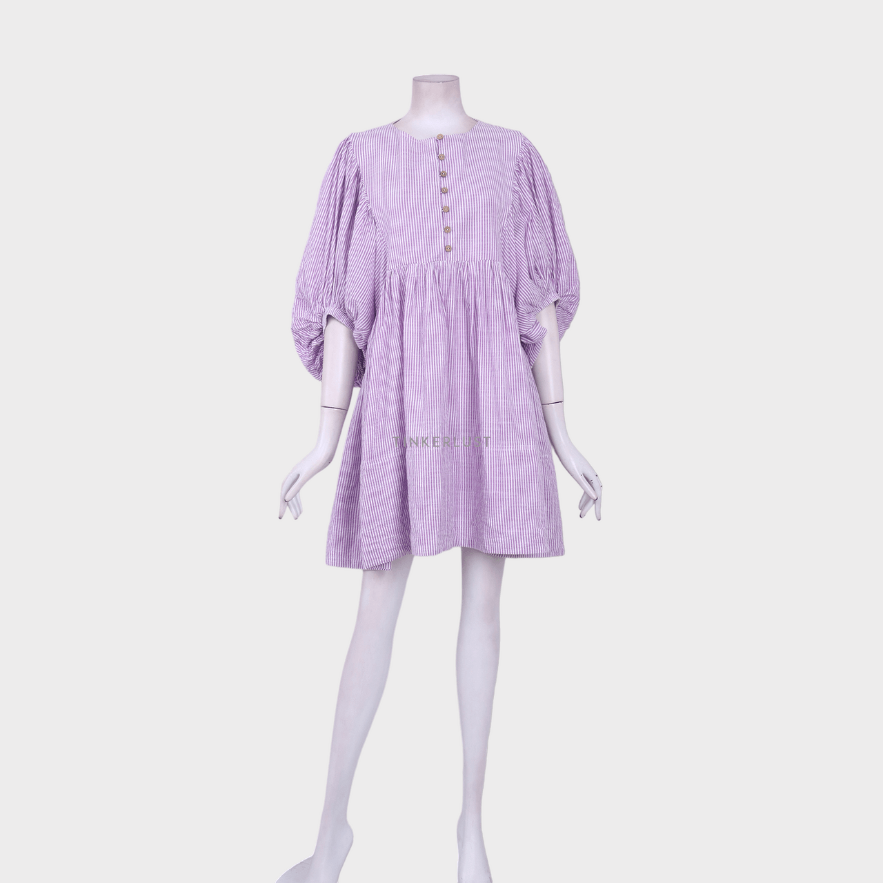 The Story Of Purple & White Stripes Mini Dress