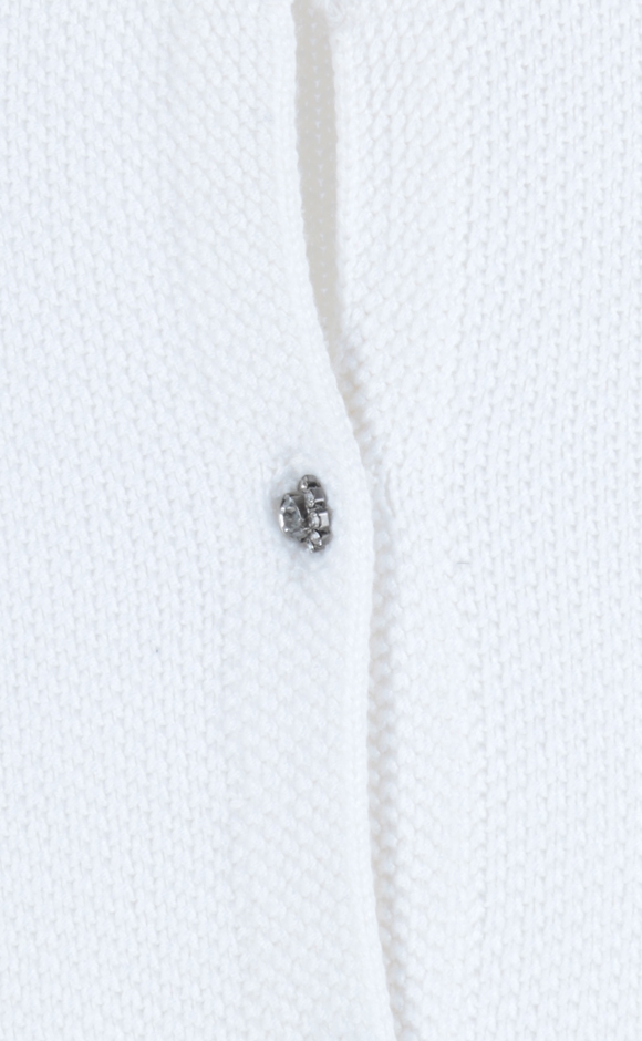 White Jewel Button Cardigan