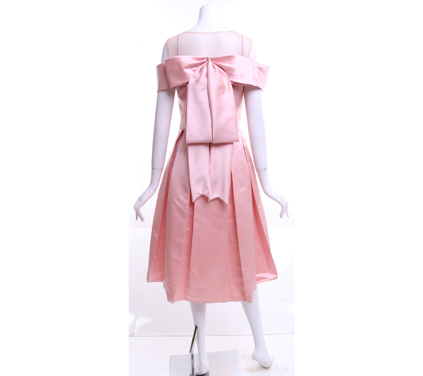 Stylica Peach Tulle Midi Dress