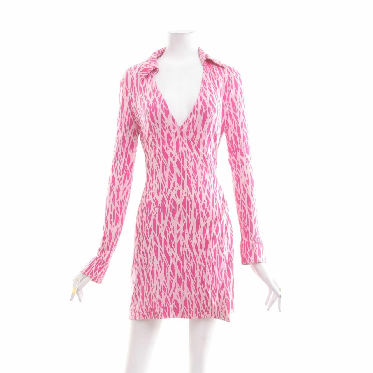 Diane Von Furstenberg Pink Wrap Mini Dress