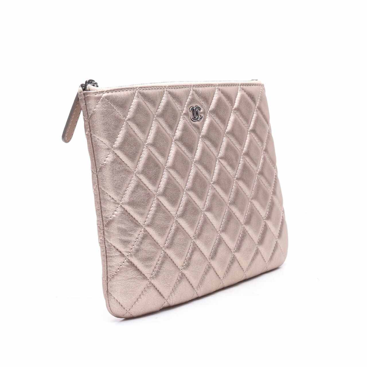 Chanel Gold Quilted Small Clutch