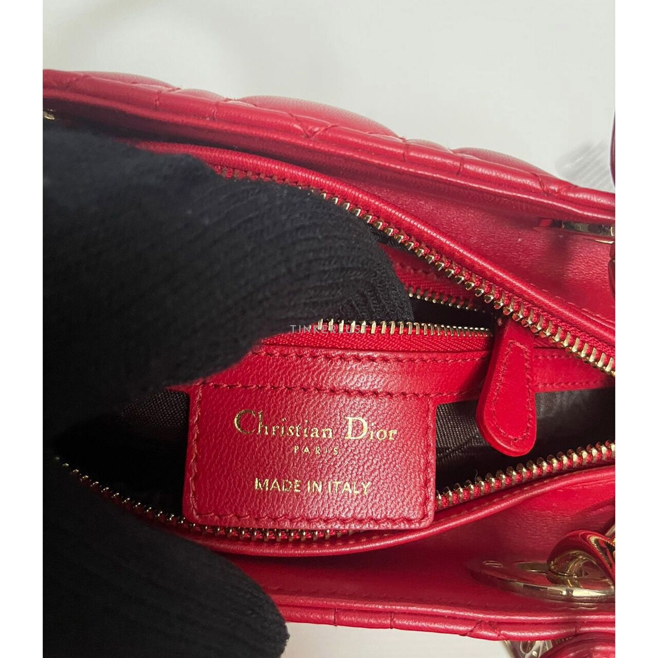 Christian Dior Lady Dior Medium Red LGHW 2016 Satchel