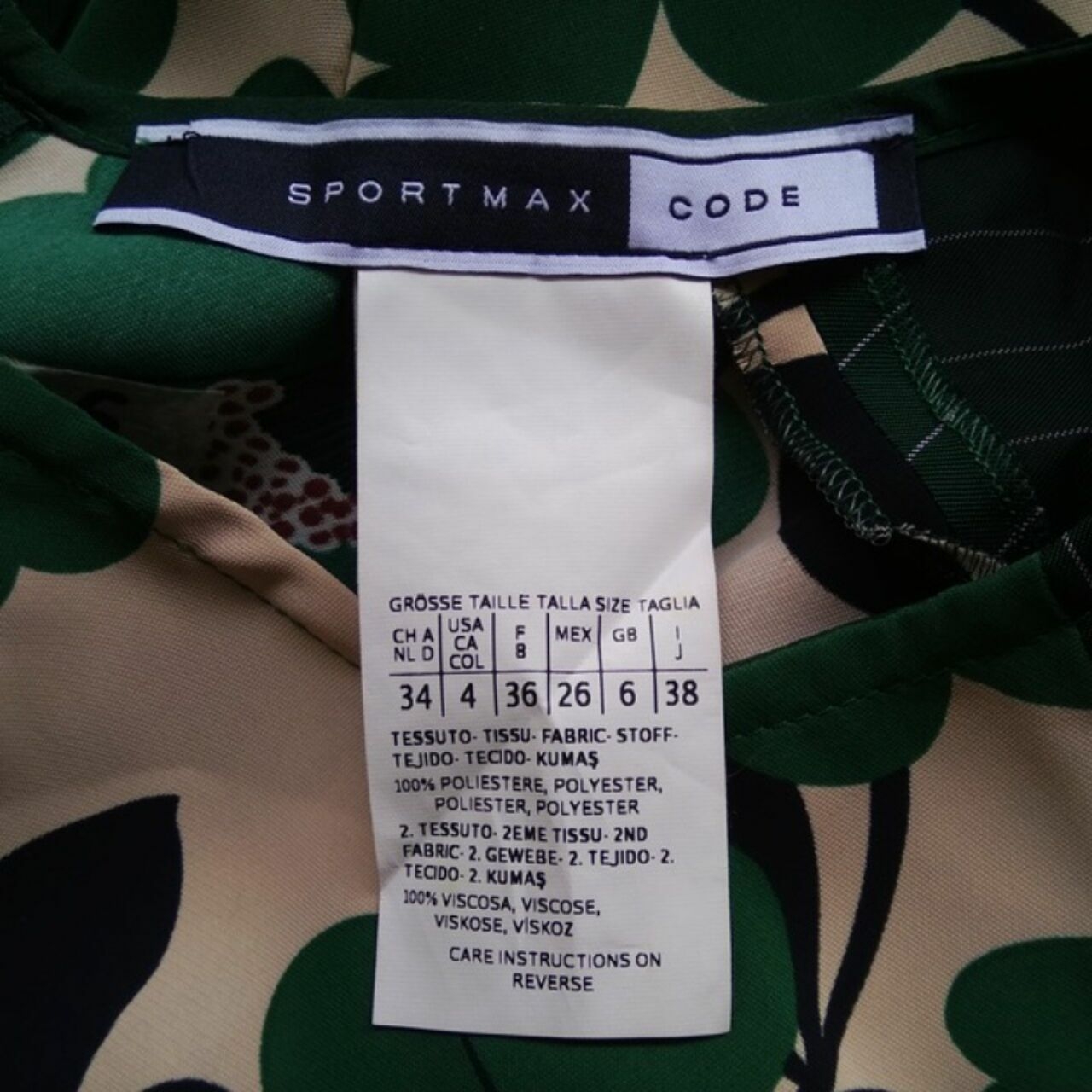 Sportmax Code Green & White Blouse